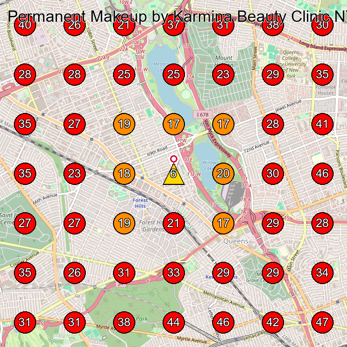 Permanent Makeup by Karmina Beauty Clinic NYC GeoGrid visibility map for Dental Clinic in Queens